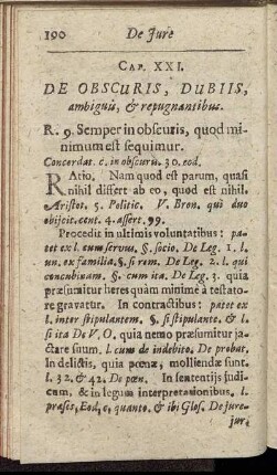 Cap. XXI. De Obscuris, Dubiis, ambiguis, & repugnantibus.