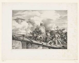 Arcole-Brücke, aus: Antoine-Vincent Arnault, "Vie politique et militaire de Napoléon", Paris 1822–1826