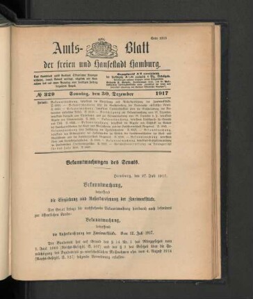 No. 329, 30. Dezember 1917