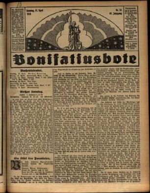 Erste Ausgabe vom Sonntag, den 12. April 1931.