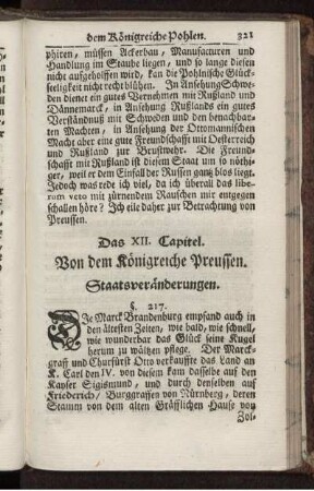 Das XII. Capitel. Von dem Königreiche Preussen