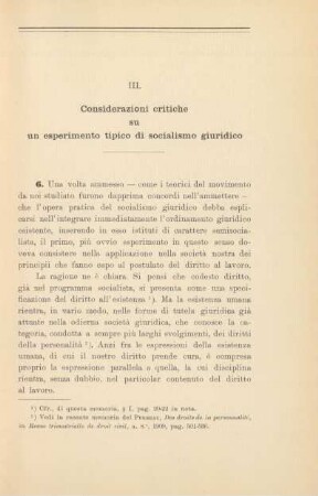 III. Considerazioni critiche su un esperimento tipico di socialismo giuridico