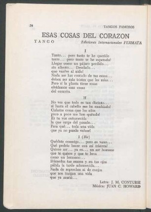 Esas Cosas Del Corazón : Tango