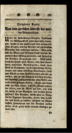 Siebzehntes Kapitel. Von dem zierlichen Umrisse der antiken Bildhauerkunst.