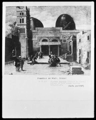 Pilger im Hofe einer Moschee