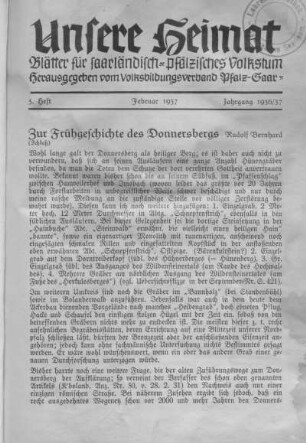 Zur Frühgeschichte des Donnersbergs.