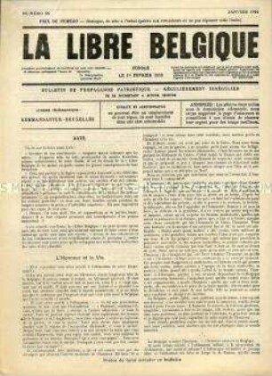 Illegale Wochenzeitung aus dem besetzten Belgien "La Libre Belgique" u.a. über deutsche Plünderungen in Belgien