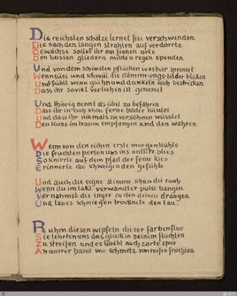 Ruhm diesen wipfeln dieser farbenflur (Ruhm diesen wipfeln! dieser farbenflur!) : [SW IV, S. 45/136]