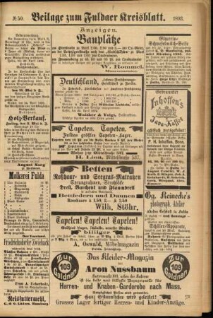 Zweite Ausgabe vom Samstag, den 29. April 1893.