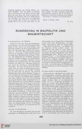 Rundschau in Baupolitik und Bauwirtschaft