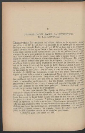 II - Generalidades sobre la estructura de las montañas