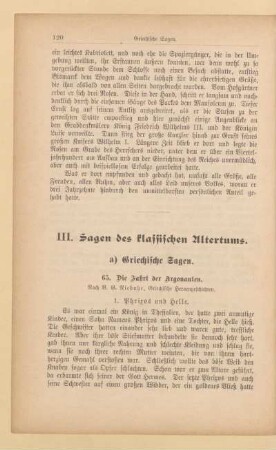III. Sagen des klassischen Altertums