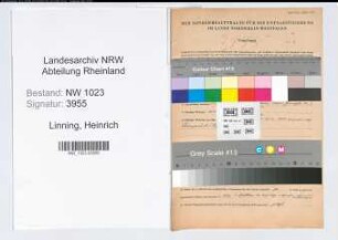 Entnazifizierung Heinrich Linning , geb. 01.01.1894 (Polizeibeamter)