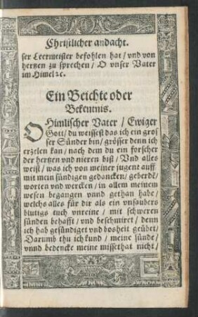 Ein Beichte oder Bekentnis.