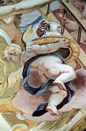 Engelschöre und die vier Erdteile in Verehrung Christi