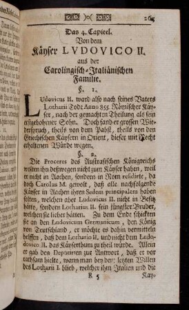 265-280, Das 4. Capitel von dem Kaiser Ludovico II. aus der Carolingisch-Italianischen Familie