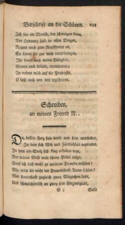 Schreiben an meinen Freund N.