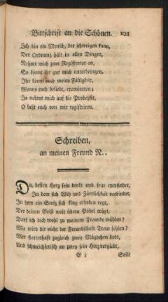Schreiben an meinen Freund N.
