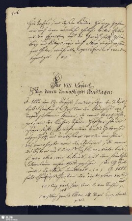 8. Capitel. Von denen damahligen Landtagen.