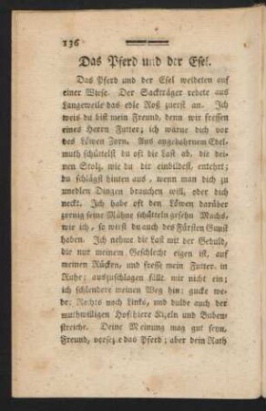 Das Pferd und der Esel.