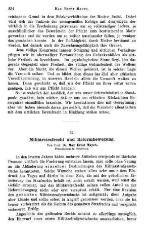 534-539, Militärstrafrecht und Reformbewegung