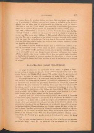 Las Actas del Código Civil Peruano