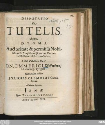 Disputatio De Tutelis