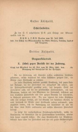 Dritter Abschnitt. Bergwerksbetrieb.