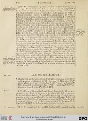 Regulations A.D. 1795