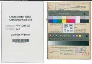 Entnazifizierung Wilhelm Schmidt , geb. 09.06.1898 (Ingenieur)