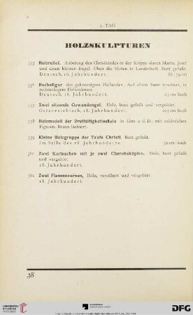 Holzskulpturen (Nr. 355-361)