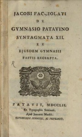 De Gymnasio Patavino Synlagimata XII.