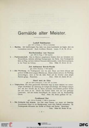 Gemälde alter Meister (Nr. 1-79)