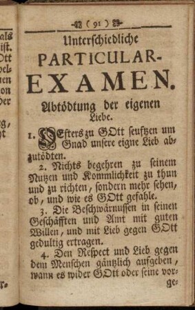 Unterschiedliche Particular-Examen.