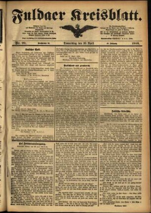 Ausgabe vom Donnerstag, den 30. April 1908.