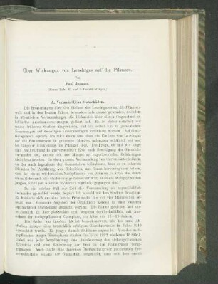 Über die Wirkungen von Leuchtgas auf die Pflanzen