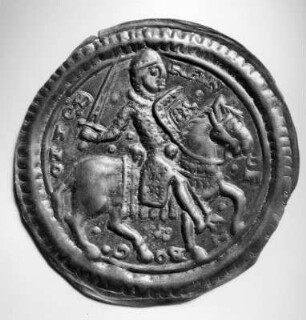 Siegel, Otto I., Markgraf von Brandenburg 1170-1184, Rüstung, Schild und Schwert