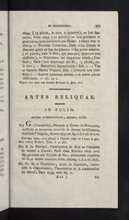 373-378, Artes Reliquae
