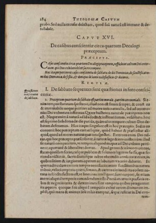 Capvt XVI. De casibus conscientiae circa quartum Decalogi praeceptum.