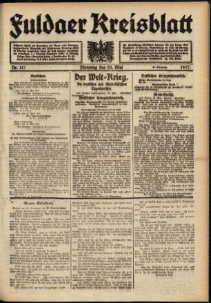 Ausgabe vom Dienstag, den 22. Mai 1917.