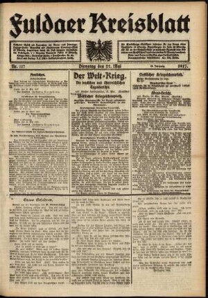 Ausgabe vom Dienstag, den 22. Mai 1917.