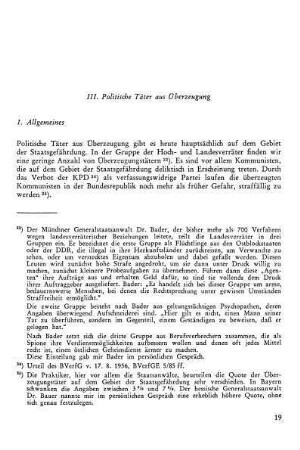 III. Politische Täter aus Überzeugung