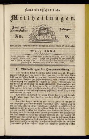 Zwei und Zwanzigster Jahrgang. No. 3.