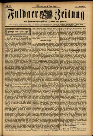 Erste Ausgabe vom Sonntag, den 09. Juni 1895.