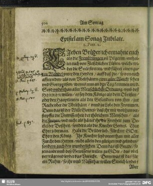 Epistel am Sontag Jubilate. 1. Petr. 2.
