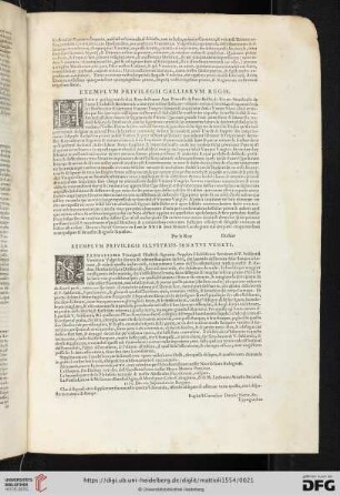 Exemplum privilegii galliarum regis