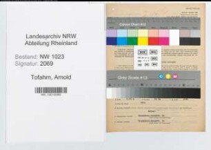 Entnazifizierung Arnold Tofahrn , geb. 01.12.1890 (Lederkaufmann)