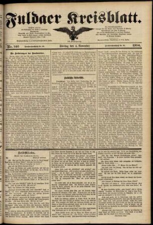 Ausgabe vom Freitag, den 04. November 1904.