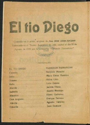 El tio Diego : comedia en 3 actos