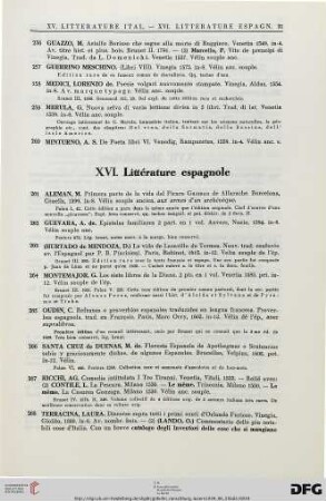 Littérature espagnole (Nr. 261-269)
